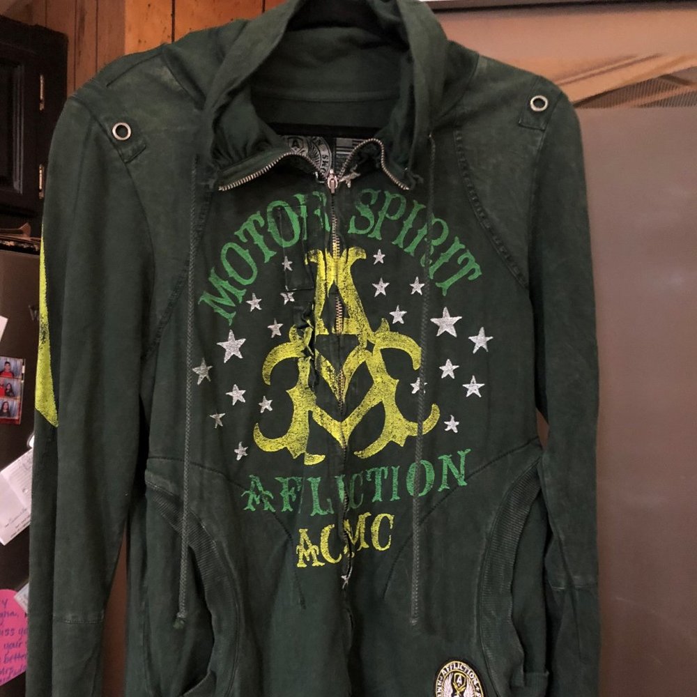 Dark Forest Green Affliction Jacket
